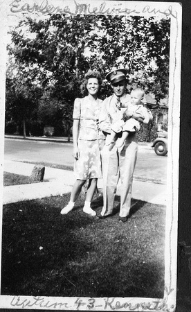 Melvin and Earleen with Kenneth Pruitt 1943