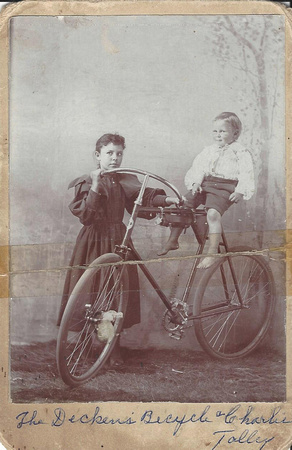 Charles Talley on old bike