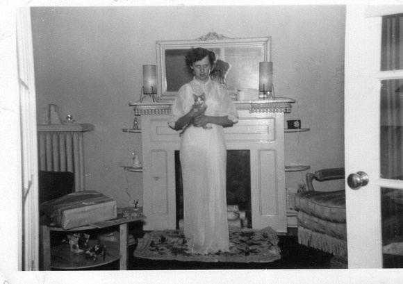 Nancy Mitchell at her first apartment in Michigan.