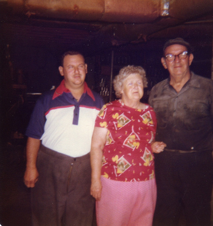 Grandma and Grandpa Mitchell with Johnny on left
