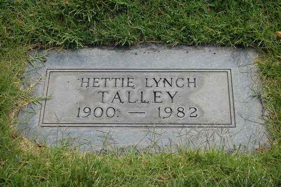 Hettie Lynch Talley, Grave